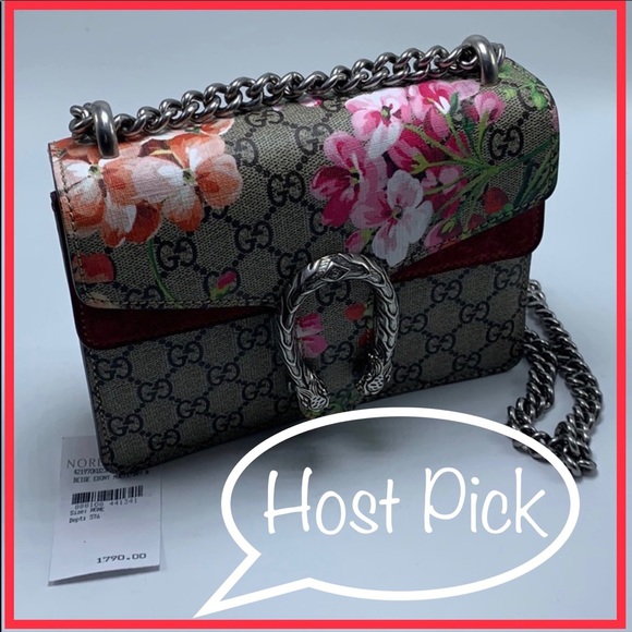 ❤️2XHP🎉NWT GUCCI MINI DIONYSUS GG BLOOM FLORAL HANDBAG - Picture 3 of 12